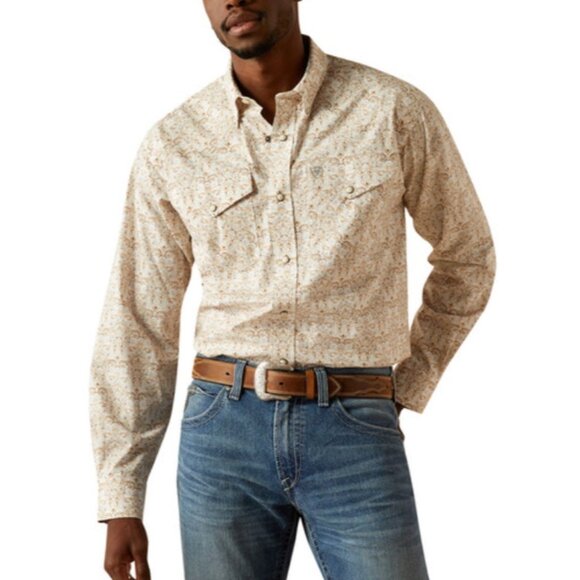 NEW ARIAT Men’s WELLINGTON SNAP KHAKI PRINT